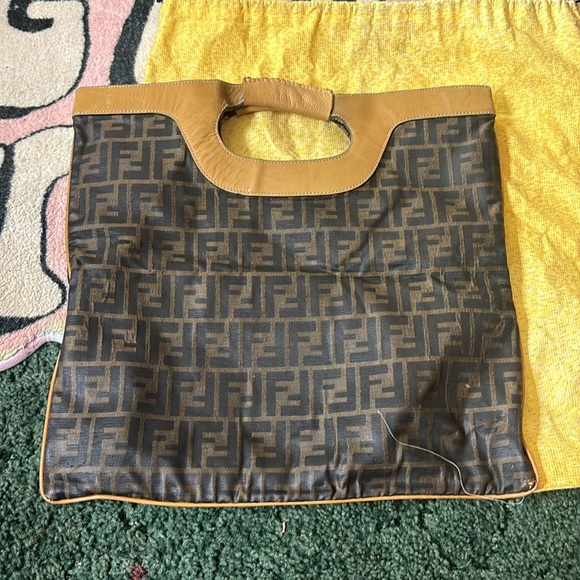 Vintage fendi zucca fold over shopper tote bag - Picture 2 of 16